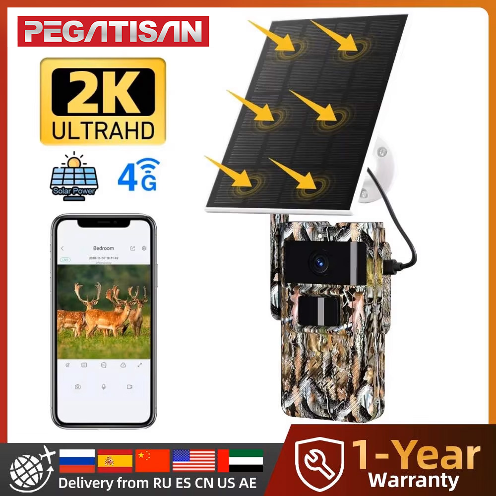 Outdoor Hunting Pictures - PEGATAH 4G Kamera Leśna Zasilana Energią