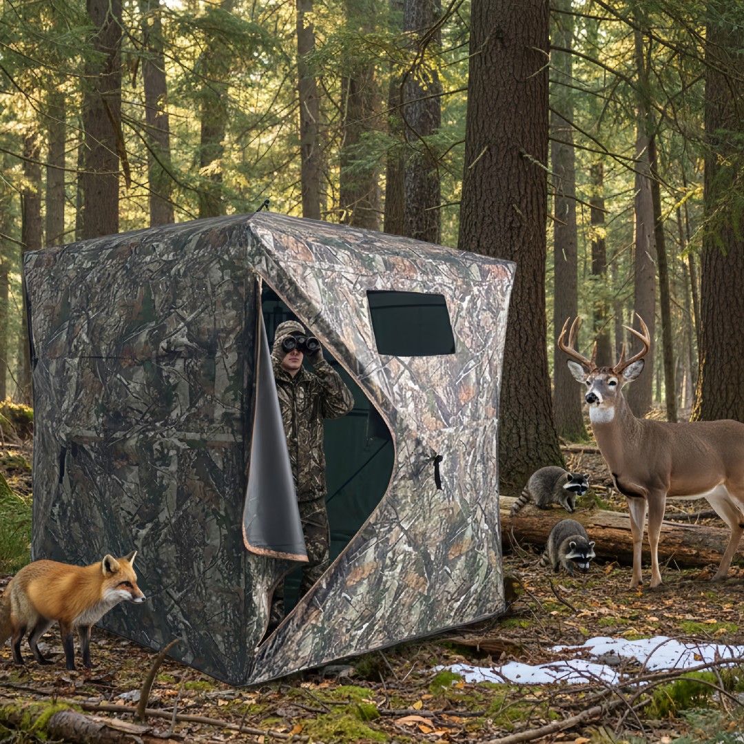 Hunting & Outdoor Supplies Carterton - Kamuflażowa namiotowa budka myśliwska z łatwym