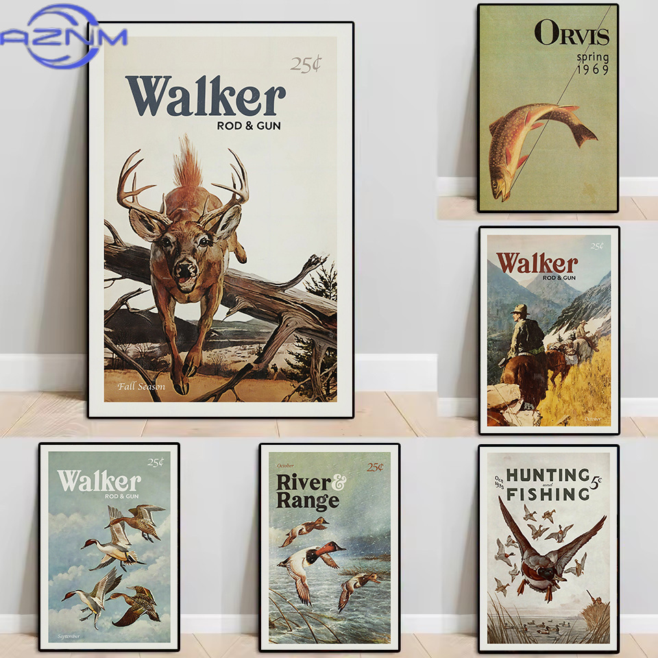 Outdoor Hunting Pictures - AZNM Retro Plakat w stylu vintage