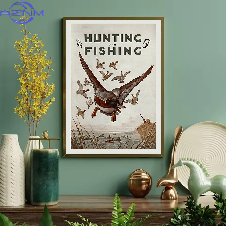 AZNM Retro Plakat w stylu vint – Outdoor Hunting Pictures recenzja i cena